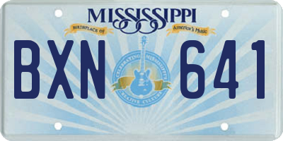 MS license plate BXN641
