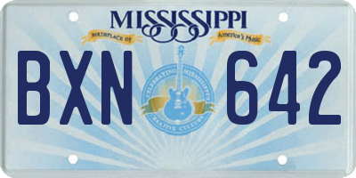MS license plate BXN642