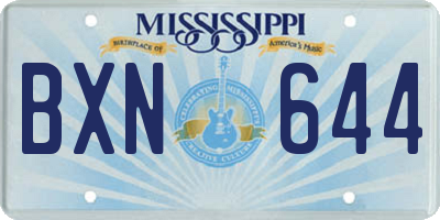 MS license plate BXN644