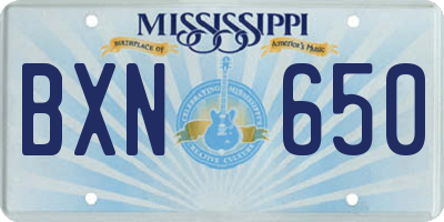 MS license plate BXN650