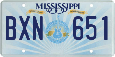MS license plate BXN651