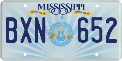 MS license plate BXN652