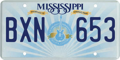 MS license plate BXN653