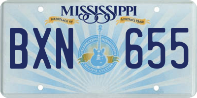MS license plate BXN655