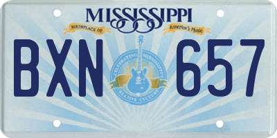 MS license plate BXN657