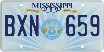 MS license plate BXN659