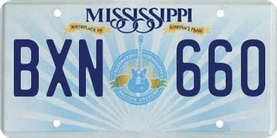 MS license plate BXN660