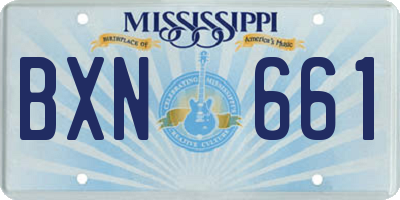 MS license plate BXN661
