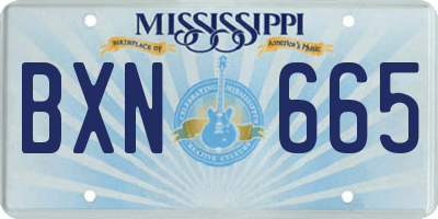 MS license plate BXN665
