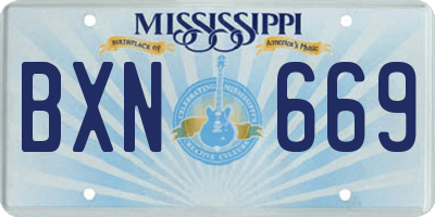 MS license plate BXN669