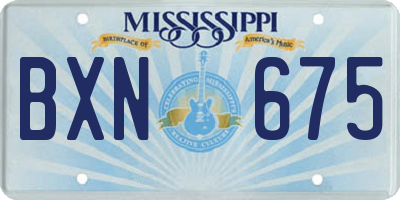 MS license plate BXN675