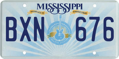 MS license plate BXN676