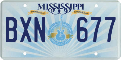 MS license plate BXN677