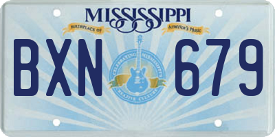 MS license plate BXN679