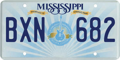 MS license plate BXN682