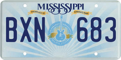 MS license plate BXN683