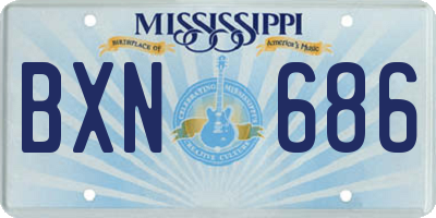 MS license plate BXN686