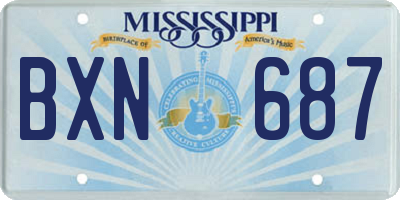 MS license plate BXN687