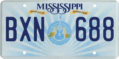 MS license plate BXN688