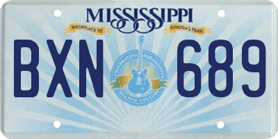 MS license plate BXN689