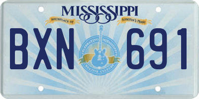 MS license plate BXN691