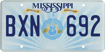 MS license plate BXN692