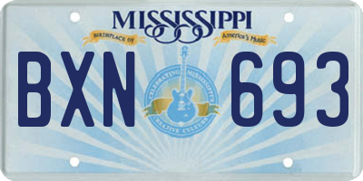 MS license plate BXN693