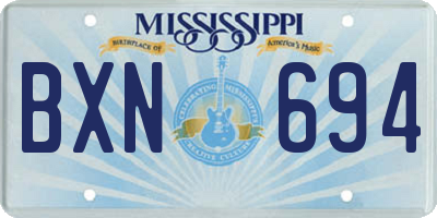 MS license plate BXN694