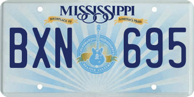 MS license plate BXN695