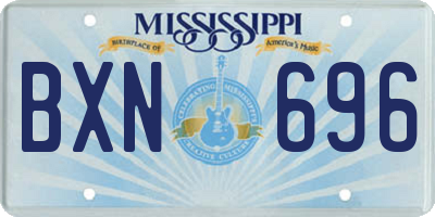 MS license plate BXN696