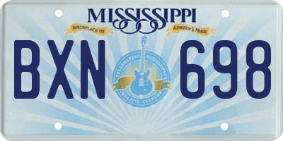 MS license plate BXN698