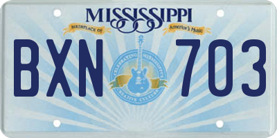 MS license plate BXN703