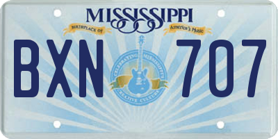 MS license plate BXN707