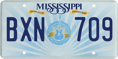 MS license plate BXN709