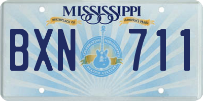 MS license plate BXN711