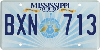 MS license plate BXN713