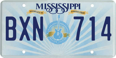 MS license plate BXN714