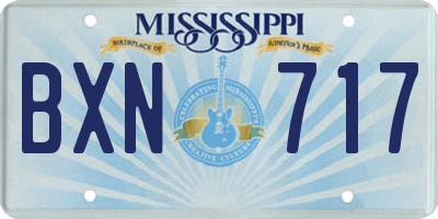 MS license plate BXN717