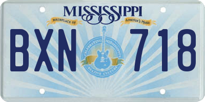 MS license plate BXN718