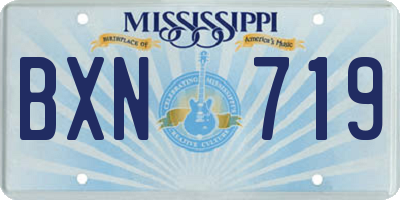 MS license plate BXN719