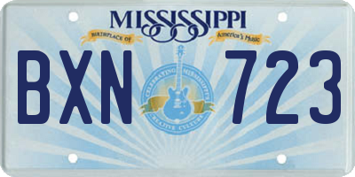 MS license plate BXN723