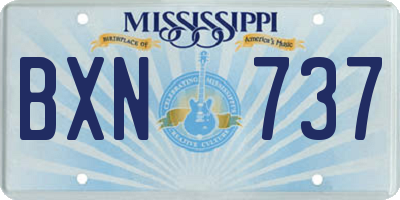 MS license plate BXN737