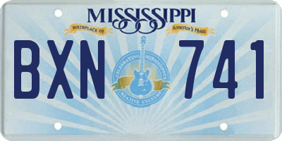 MS license plate BXN741