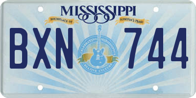 MS license plate BXN744