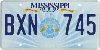 MS license plate BXN745