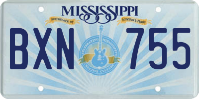 MS license plate BXN755