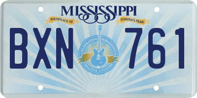 MS license plate BXN761
