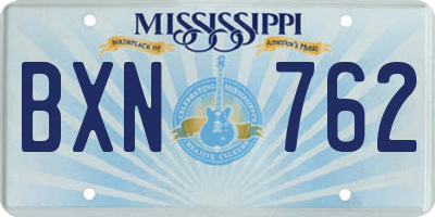 MS license plate BXN762