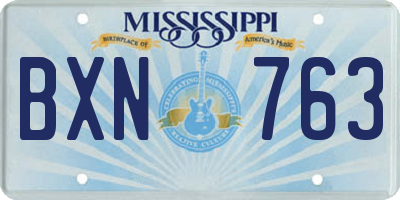 MS license plate BXN763