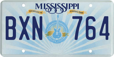 MS license plate BXN764